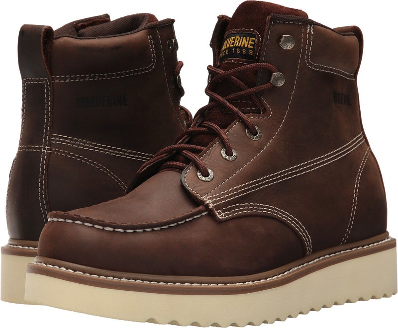 Wolverine Men's Loader 6" Soft Toe Wedge Work Boot, Brown, 11 X-Wide